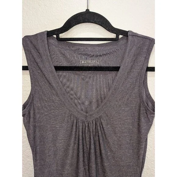 Athleta Womens Ruched V Neck Performance Tank Top Size Small Yoga Pilates - Picture 4 of 7